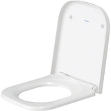 Abattant WC Duravit, blanc, siège de toilette moderne en plastique, couvercle relevé