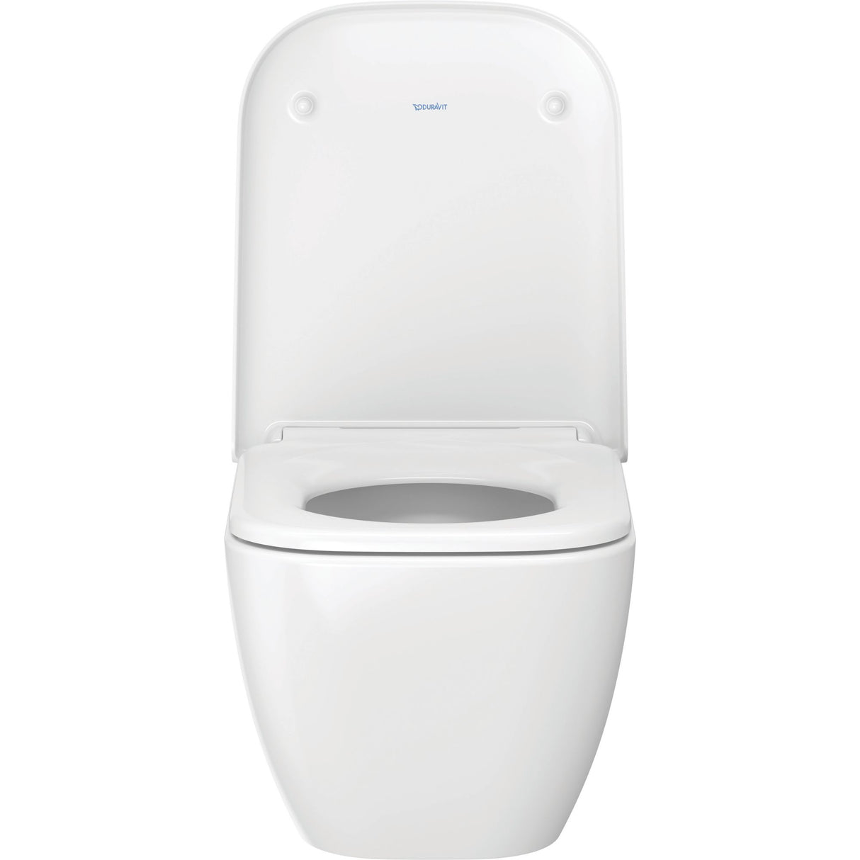 Toilette Duravit blanc, sanitaire moderne, cuvette WC en céramique blanche.