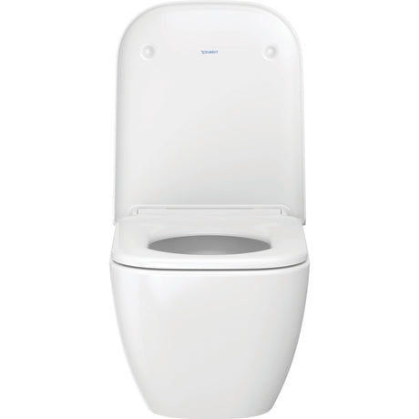 Toilette Duravit blanc, sanitaire moderne, cuvette WC en céramique blanche.