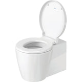 WC blanc Duravit, cuvette de toilette moderne en céramique, abattant ouvert