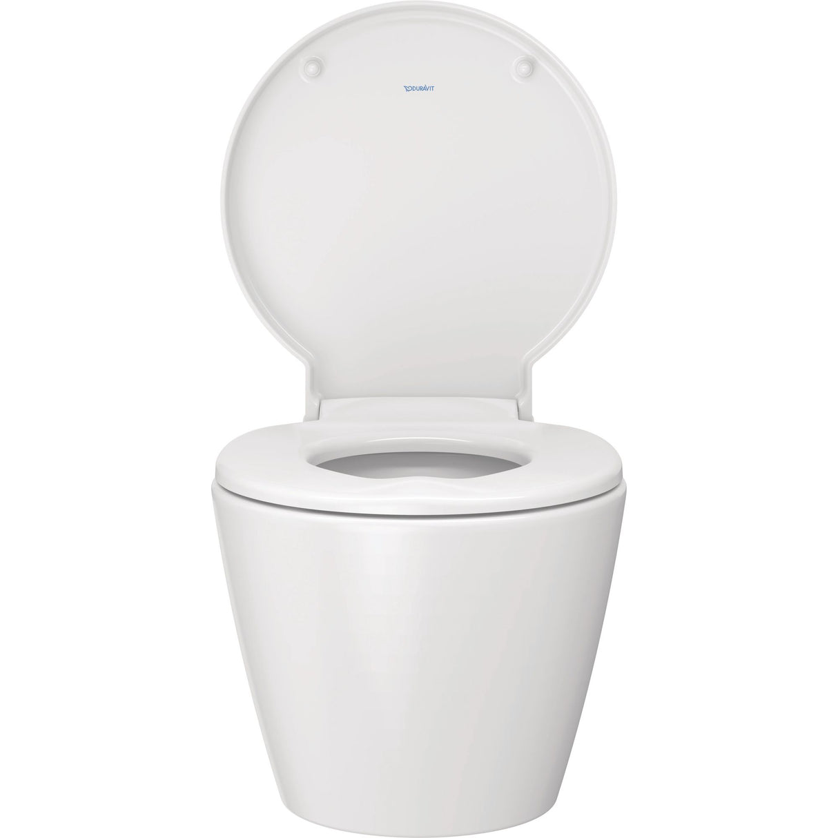 WC Duravit, cuvette de toilette blanche avec abattant ouvert, design moderne