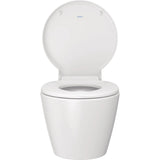 WC Duravit, cuvette de toilette blanche avec abattant ouvert, design moderne