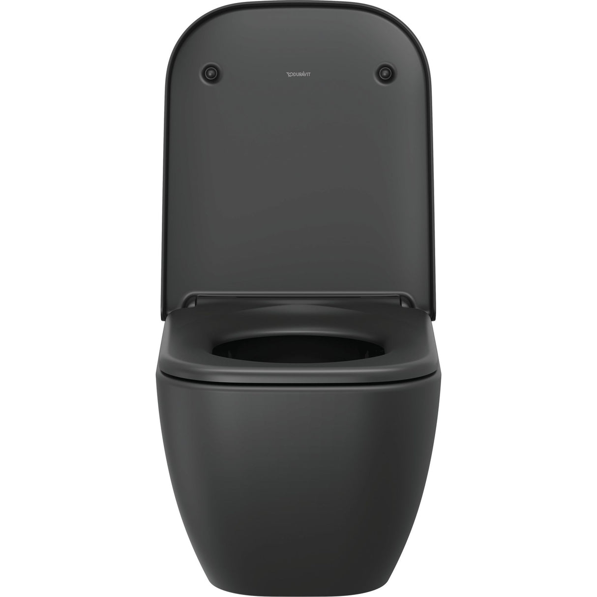 Toilette Duravit noire design moderne, type WC, couleur noire, vue de face.