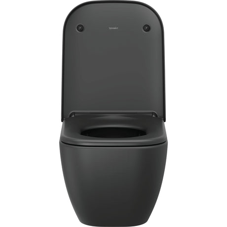 Toilette Duravit noire design moderne, type WC, couleur noire, vue de face.