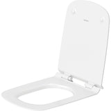 Abattant WC blanc Duravit, siège de toilette moderne, couleur blanche, avec couvercle.