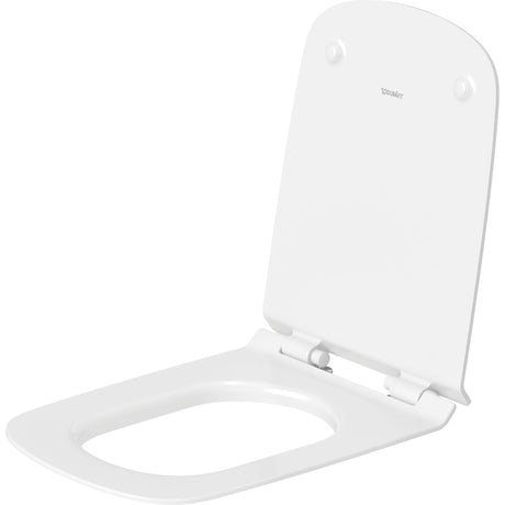 Abattant WC blanc Duravit, siège de toilette moderne, couleur blanche, avec couvercle.