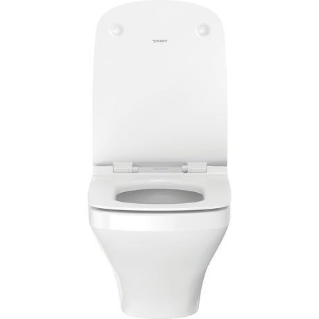 Toilette suspendue blanche Duravit, WC moderne, couleur blanche, vue de face