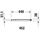 Schéma blanc du porte-serviettes Grohe, accessoire salle de bain, dimensions 452 mm.