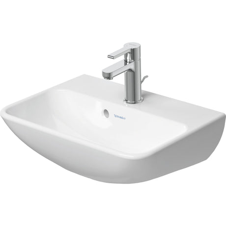 Lavabo blanc Duravit avec robinet chrome, type vasque, sanitaire moderne