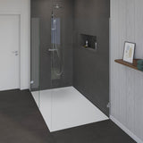 Receveur de douche blanc marque Ideal Standard, design moderne, dans salle de bain élégante