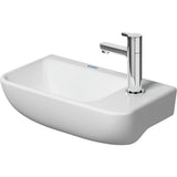 Lave-mains blanc Duravit avec robinet chromé, sanitaire moderne pour salle de bain.