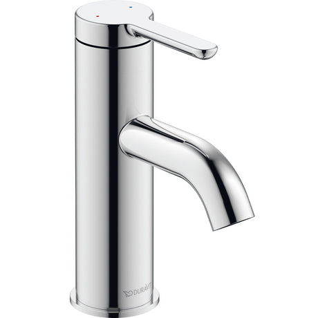 Mitigeur de lavabo Duravit, robinet salle de bain chromé, design moderne argenté