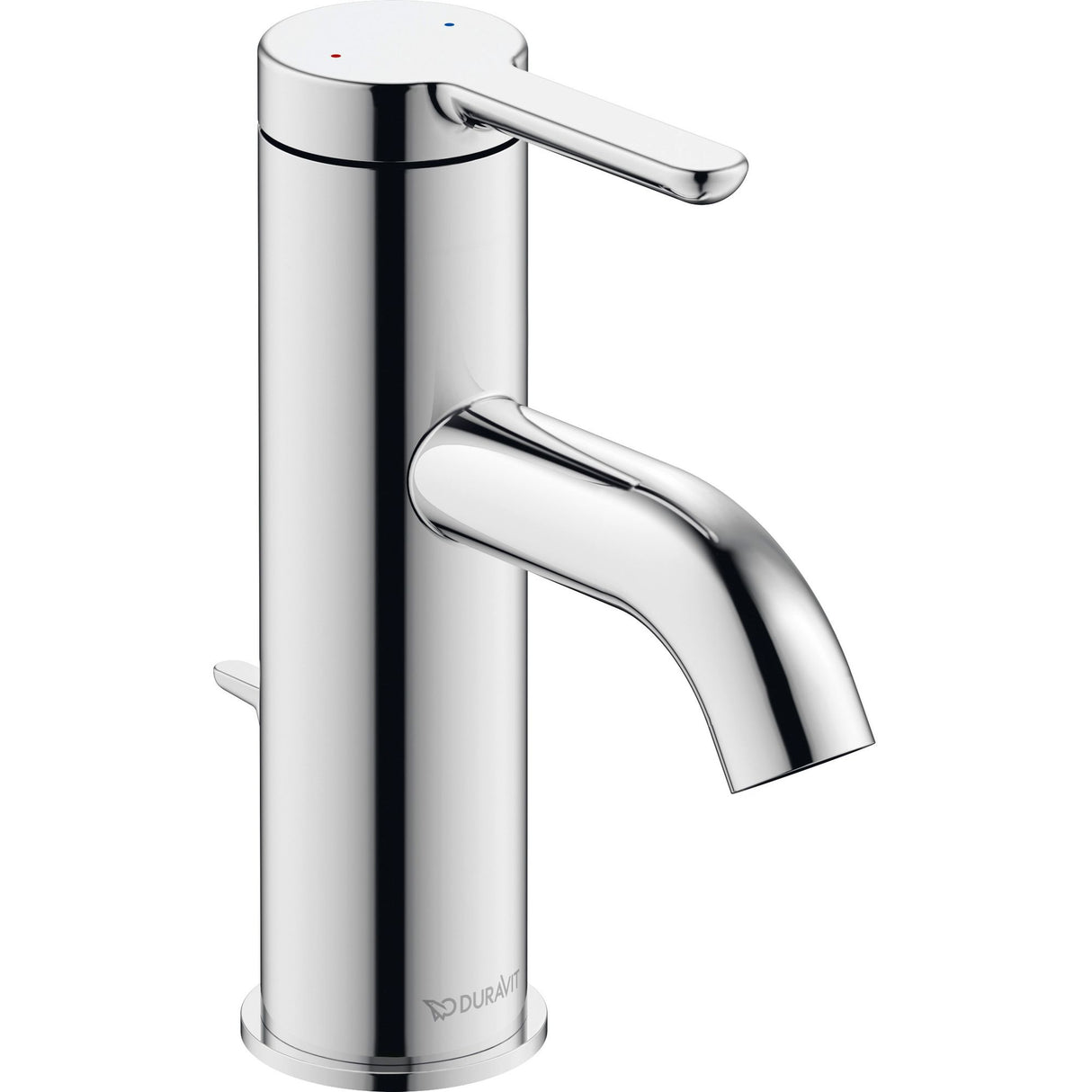 Mitigeur lavabo Duravit, robinet chromé, design moderne, argenté, salle de bain
