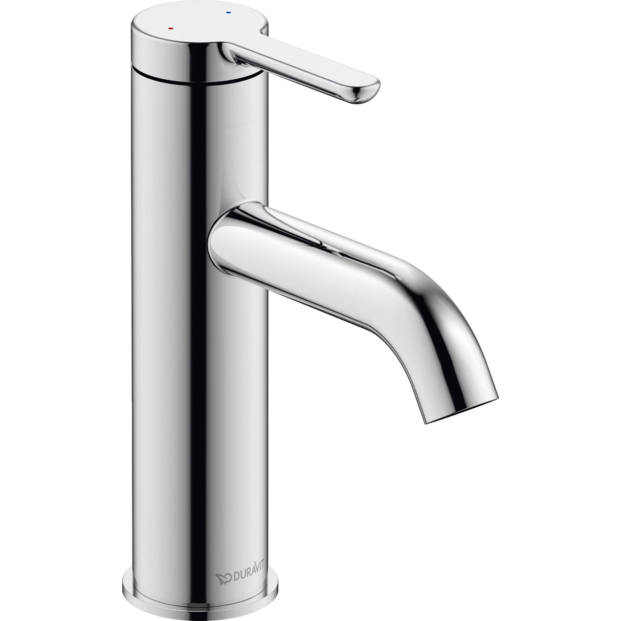 Mitigeur lavabo Duravit, robinet chromé, design moderne, couleur argentée