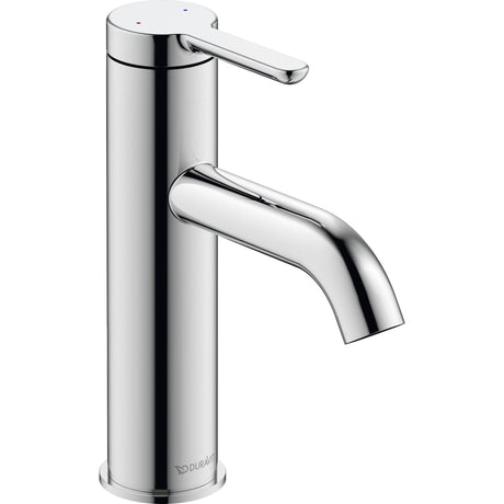 Mitigeur lavabo Duravit, robinet chromé, design moderne, couleur argentée