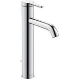 Mitigeur Duravit, robinet de lavabo en finition chromée, design moderne, couleur argentée.