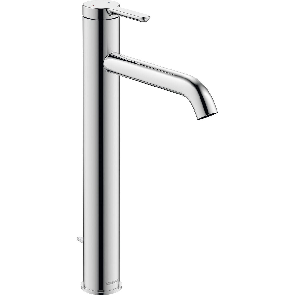 Mitigeur lavabo chromé Duravit, robinetterie salle de bain, couleur argentée.