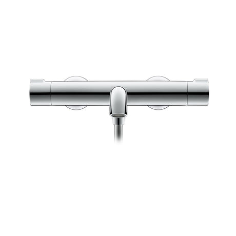 Mitigeur thermostatique Grohe chromé, robinet de douche mural, couleur argentée