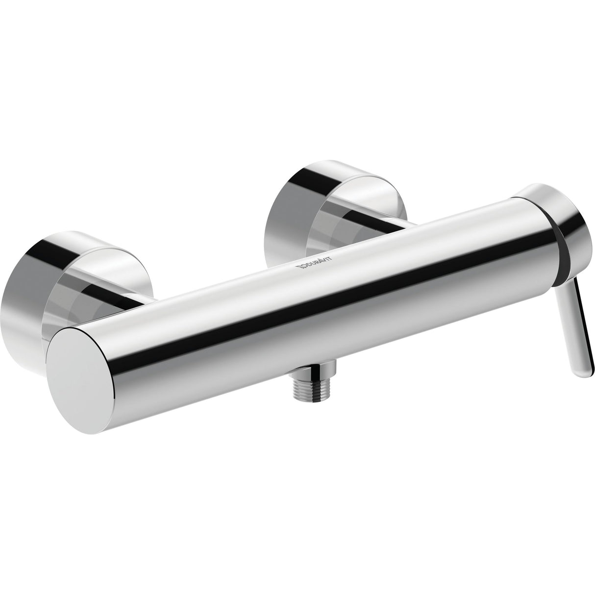 Mitigeur de douche chromé Grohe, design moderne, couleur argentée brillante.