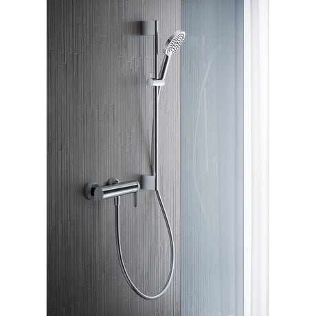 Douchette Grohe, ensemble de douche chromé avec barre réglable, couleur argentée
