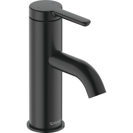 Mitigeur lavabo noir Duravit, robinet de salle de bain moderne, finition mate