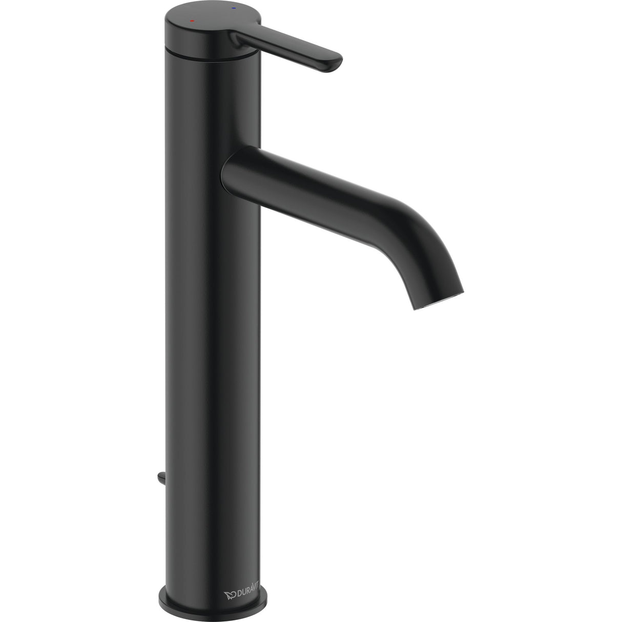 Mitigeur lavabo Duravit noir mat, robinetterie salle de bain moderne.