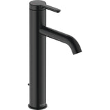 Mitigeur lavabo Duravit noir mat, robinetterie salle de bain moderne.