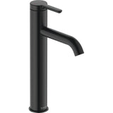 Mitigeur noir pour lavabo marque Duravit, design moderne élégant.