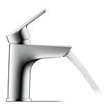 Mitigeur Grohe chromé pour lavabo, robinetterie salle de bain, couleur argentée.