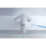 Mitigeur blanc de lavabo Duravit, produit sanitaire moderne, design minimaliste.