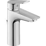 Mitigeur lavabo Grohe chromé, robinet de salle de bain, couleur argentée.