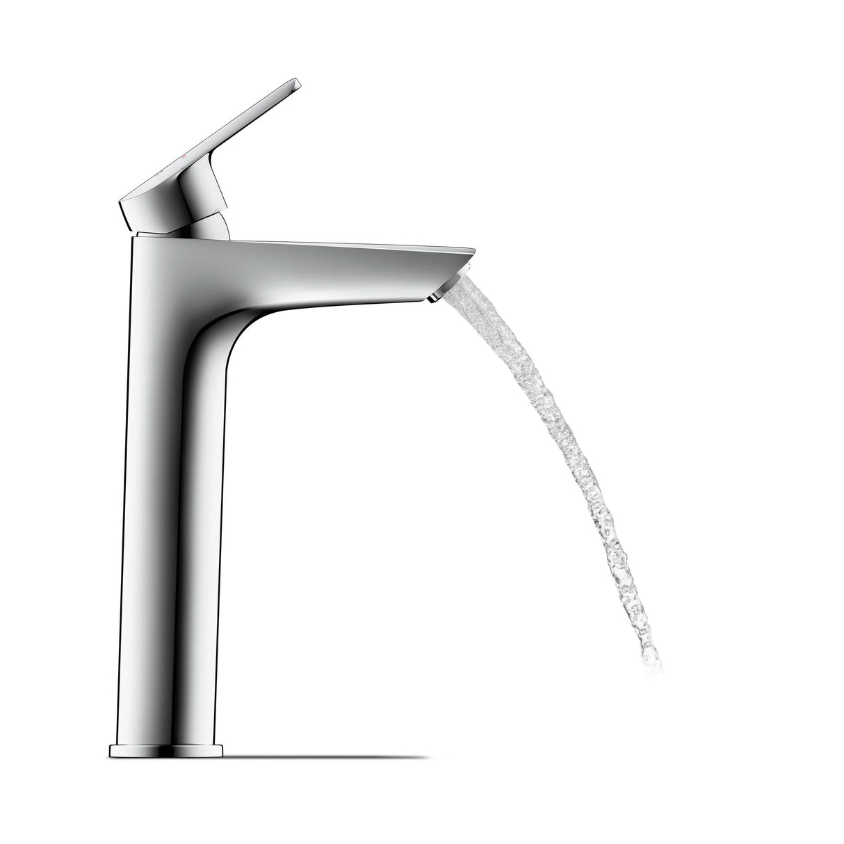 Mitigeur Hansgrohe chrome, robinet de lavabo moderne, couleur argentée.