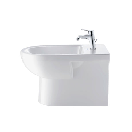 Bidet Roca blanc, céramique avec robinet chromé, sanitaire moderne