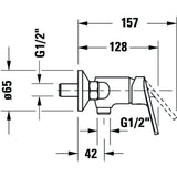 Robinet Grohe, schéma technique, mitigeur mural, couleur chromé, dimensions détaillées