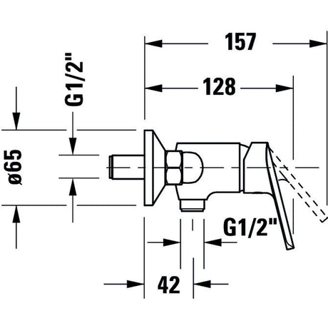 Robinet Grohe, schéma technique, mitigeur mural, couleur chromé, dimensions détaillées