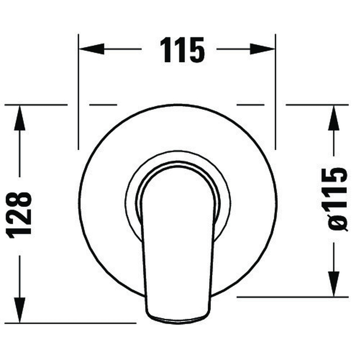 Mitigeur Grohe, robinetterie murale ronde, finition chromée, schéma dimensions.