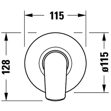 Mitigeur Grohe, robinetterie murale ronde, finition chromée, schéma dimensions.