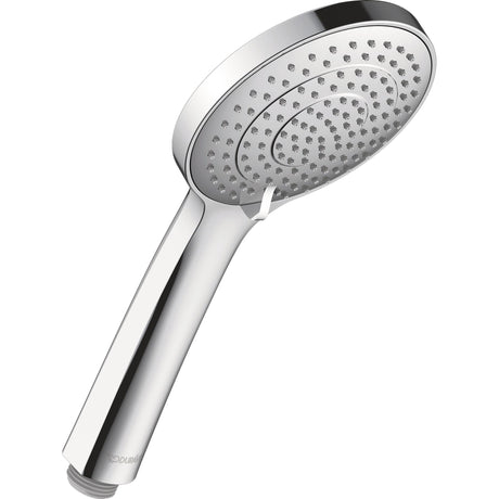 Pommeau de douche Duravit, couleur chromée, design moderne et finition brillante.