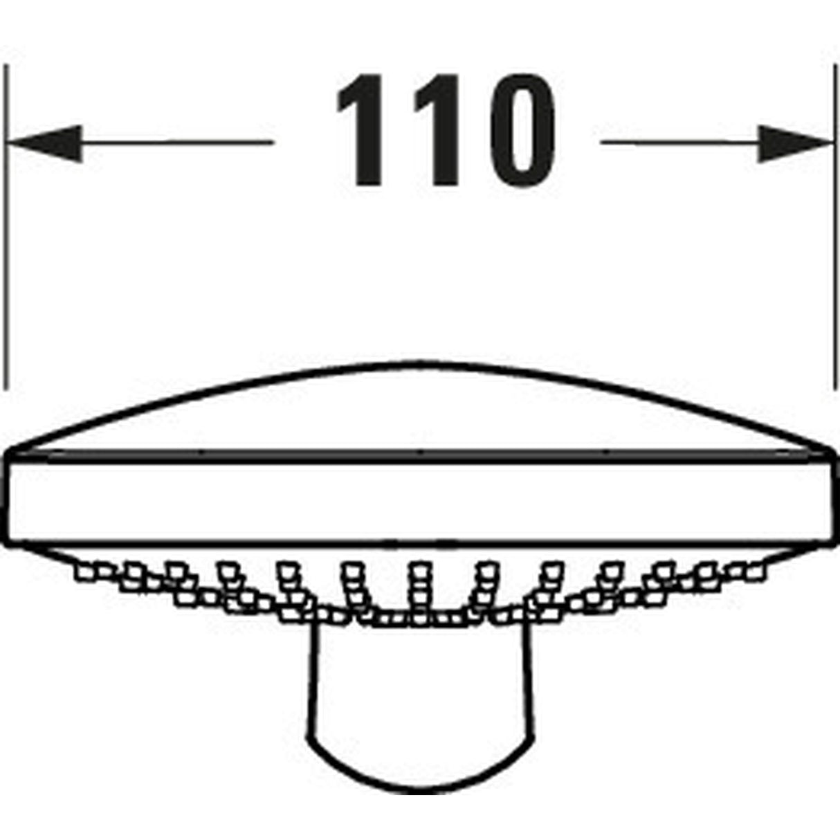 Pommeau de douche Grohe rond, diamètre 110 mm, couleur chrome.
