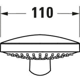 Pommeau de douche Grohe rond, diamètre 110 mm, couleur chrome.