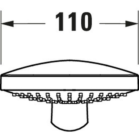 Pommeau de douche Grohe rond, diamètre 110 mm, couleur chrome.