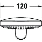 Douchette ronde Grohe, pommeau de douche, couleur chromée, diamètre 120 mm.