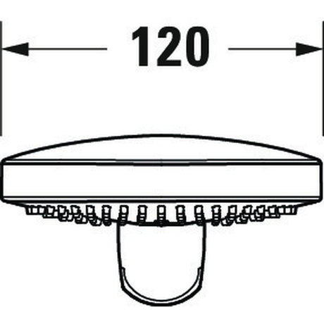 Douchette ronde Grohe, pommeau de douche, couleur chromée, diamètre 120 mm.