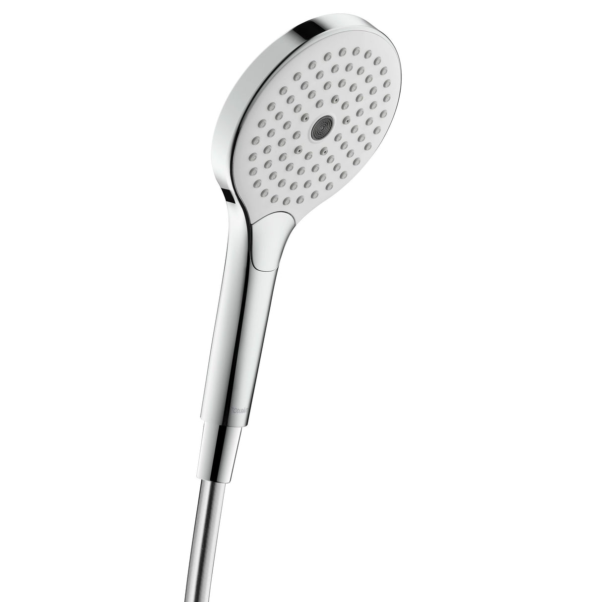 Douchette Hansgrohe, pommeau de douche chromé, couleur argentée.