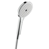 Douchette Hansgrohe, pommeau de douche chromé, couleur argentée.