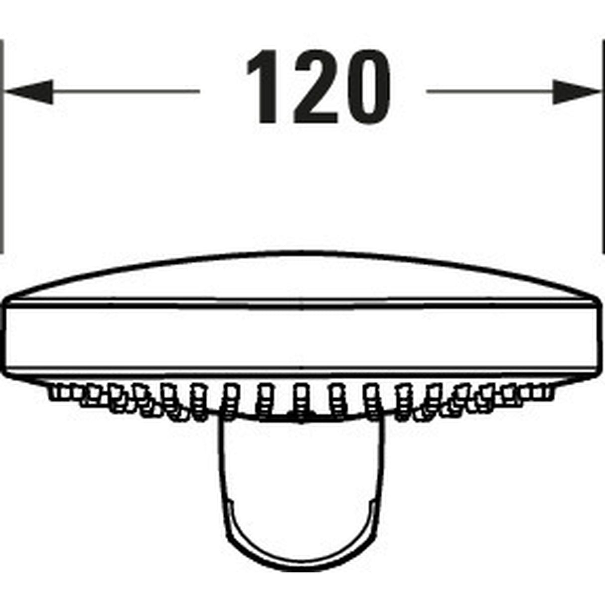 Pommeau de douche Grohe rond, chromé, diamètre 120 mm, schéma technique