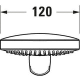 Pommeau de douche Grohe rond, chromé, diamètre 120 mm, schéma technique