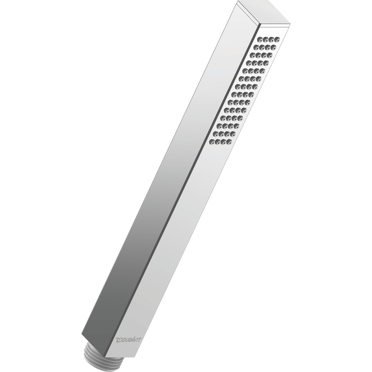 Douchette Duravit, pommeau de douche rectangulaire, couleur chromée.