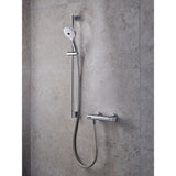 Douchette Grohe, colonne de douche chromée avec flexible, type moderne, couleur argentée