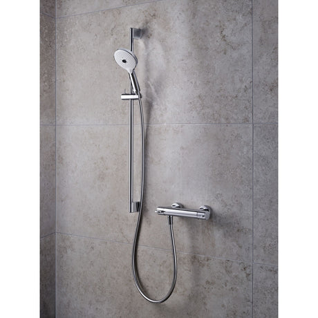 Douchette Grohe, colonne de douche chromée avec flexible, type moderne, couleur argentée